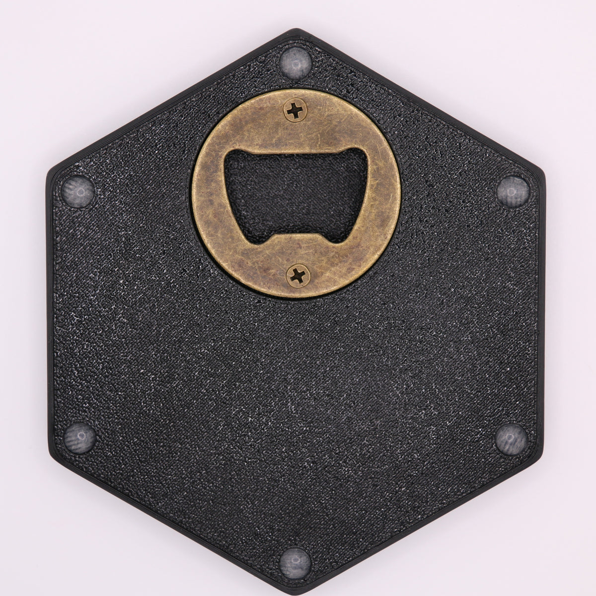 Premium Hexagon Untersetzer mit Flaschenöffner und Korkoberfläche