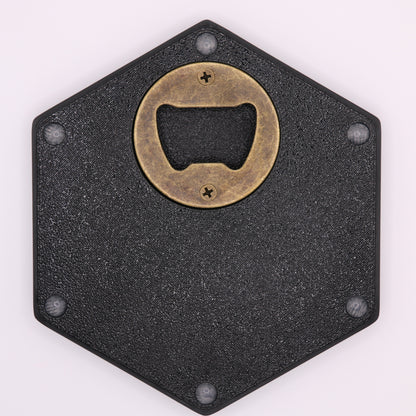 Premium Hexagon Untersetzer mit Flaschenöffner und Korkoberfläche