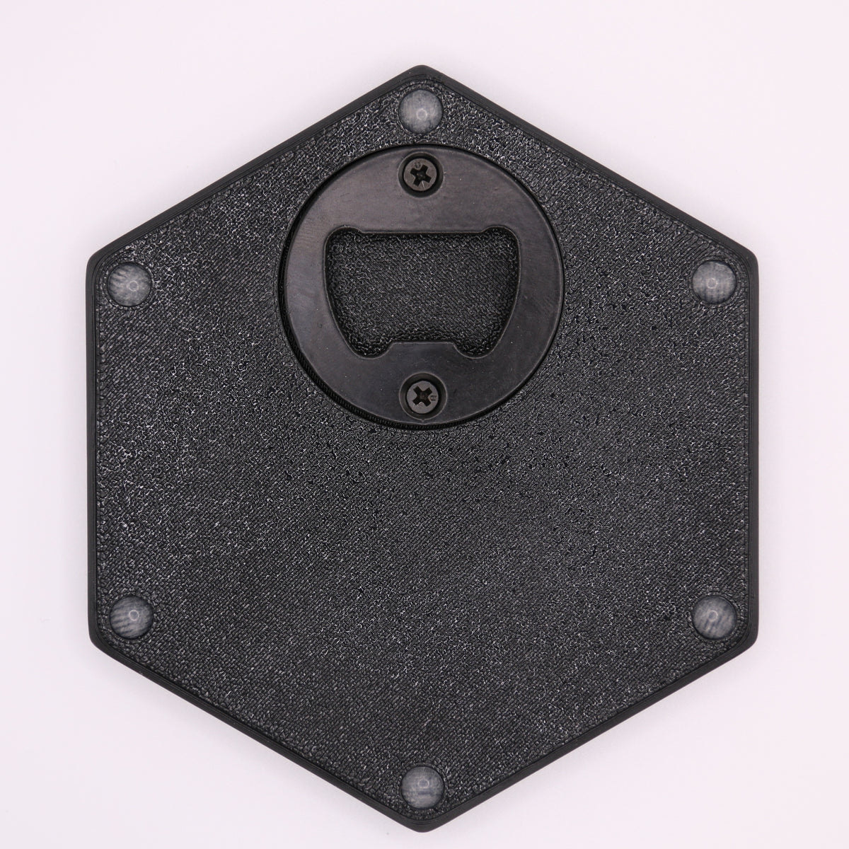 Premium Hexagon Untersetzer mit Flaschenöffner und Korkoberfläche