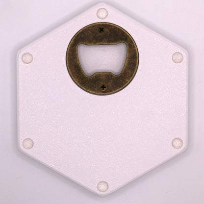Premium Hexagon Untersetzer mit Flaschenöffner und Korkoberfläche