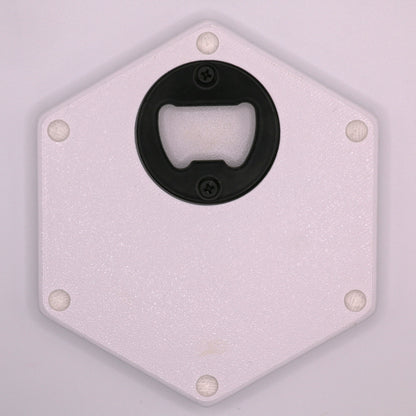 Premium Hexagon Untersetzer mit Flaschenöffner und Korkoberfläche