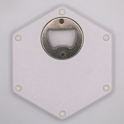 Premium Hexagon Untersetzer mit Flaschenöffner und Korkoberfläche