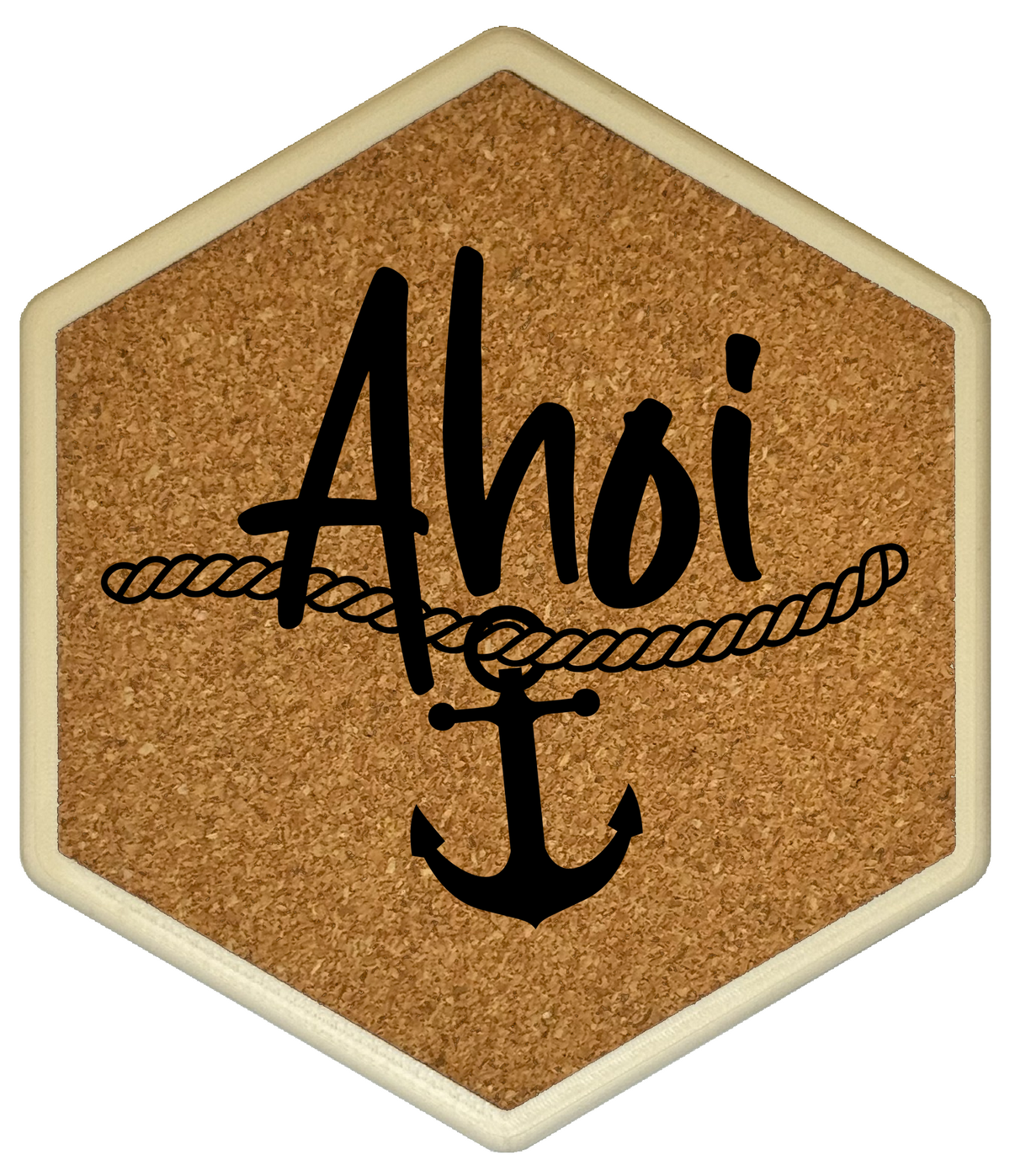 Hochwertiger Kork Getränkeuntersetzer für Bierflaschen und Gläser in maritimen Design