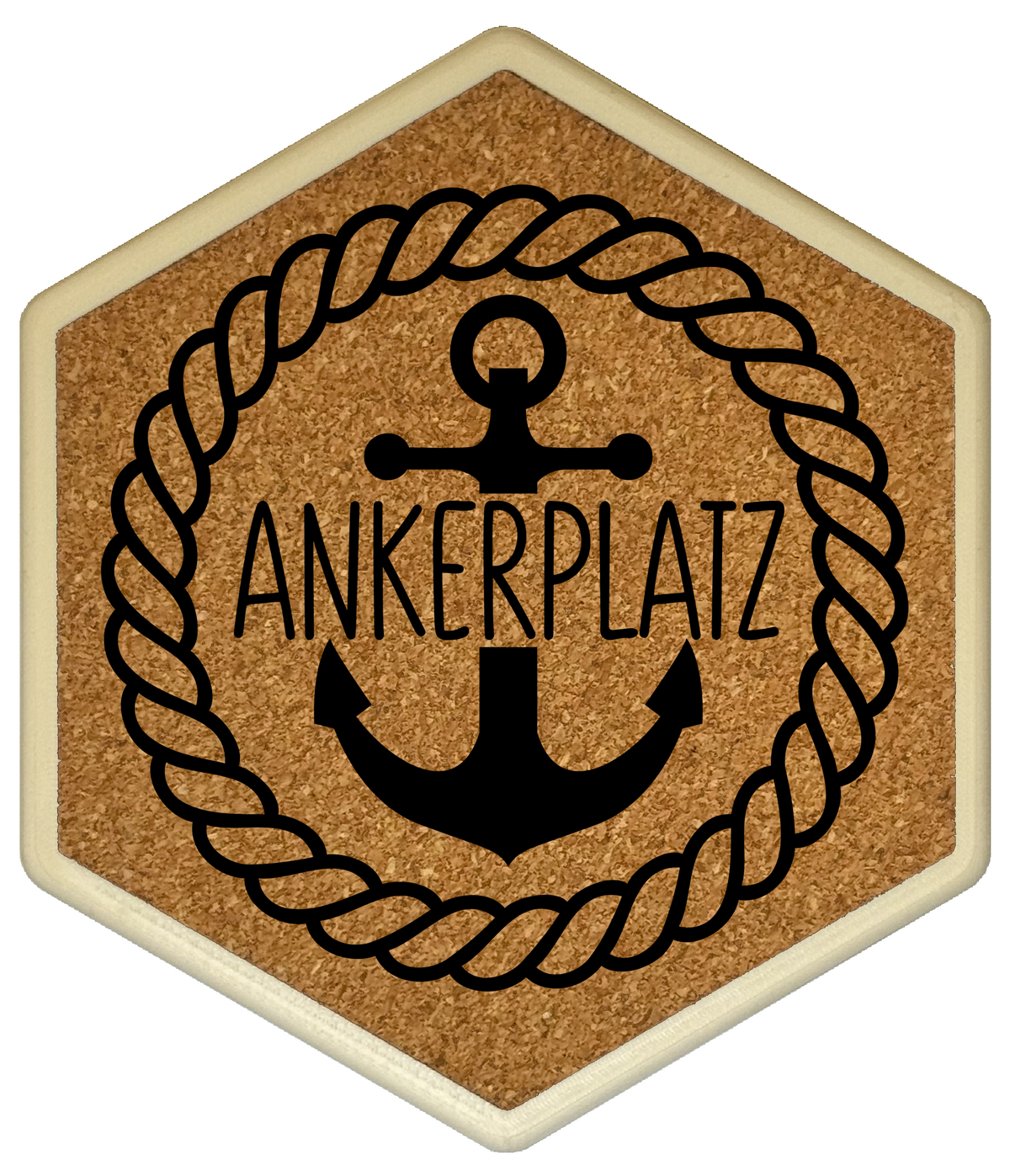 Hochwertiger Kork Getränkeuntersetzer für Bierflaschen und Gläser in maritimen Design