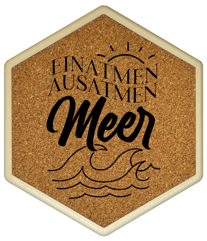 Hochwertiger Kork Getränkeuntersetzer für Bierflaschen und Gläser in maritinem Design