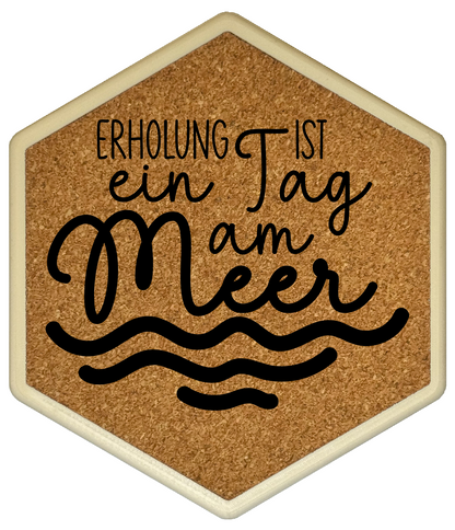 Hochwertiger Kork Getränkeuntersetzer für Bierflaschen und Gläser in maritimen Design
