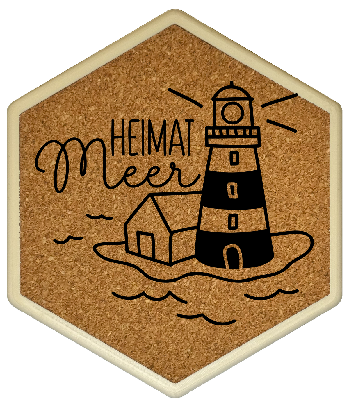 Hochwertiger Kork Getränkeuntersetzer für Bierflaschen und Gläser in maritimen Design