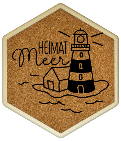 Hochwertiger Kork Getränkeuntersetzer für Bierflaschen und Gläser in maritimen Design