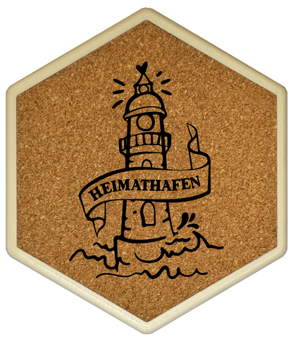 Hochwertiger Kork Getränkeuntersetzer für Bierflaschen und Gläser in maritimen Design
