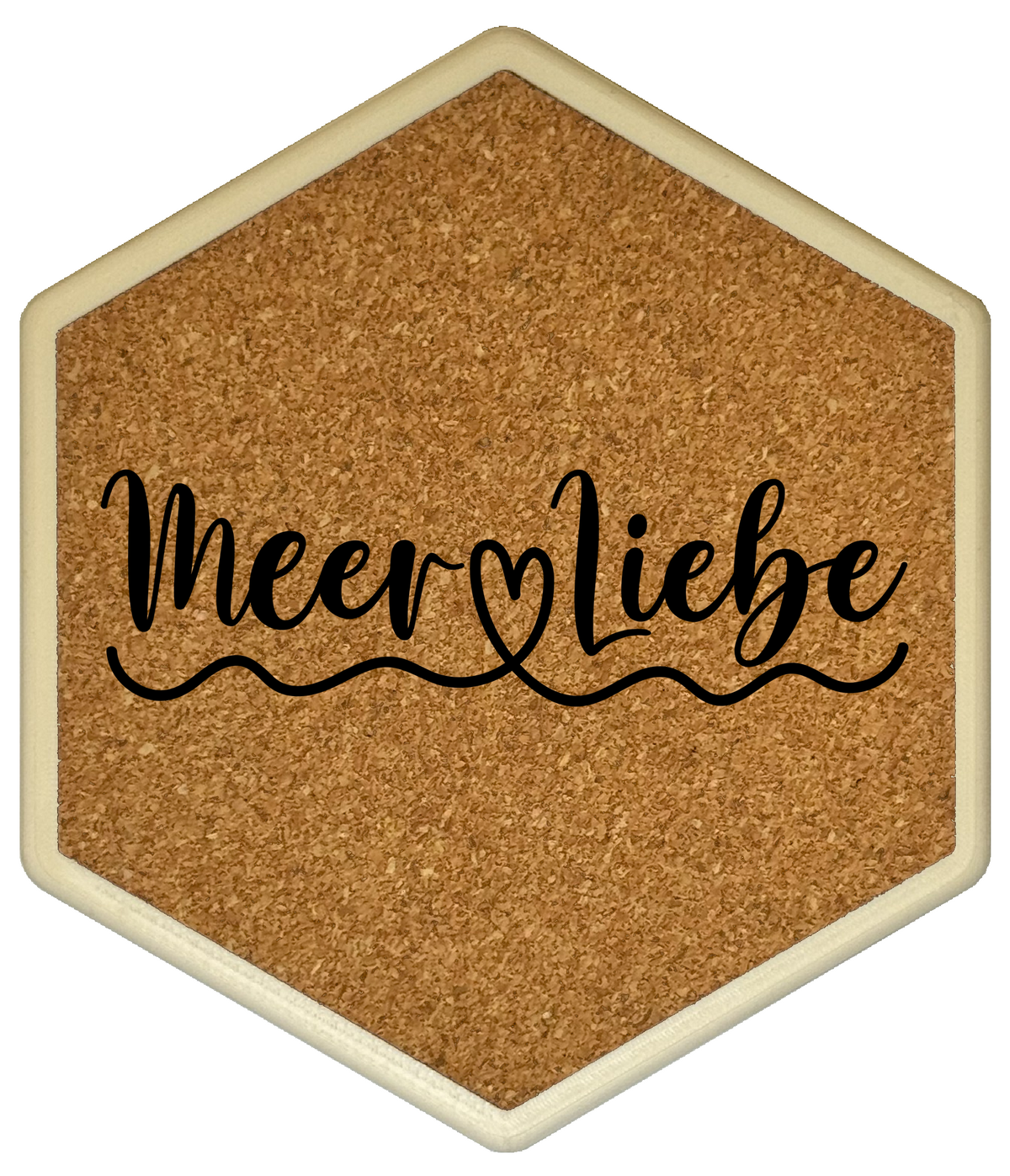 Kork Untersetzer mit Flaschenöffner und Meer Motiv