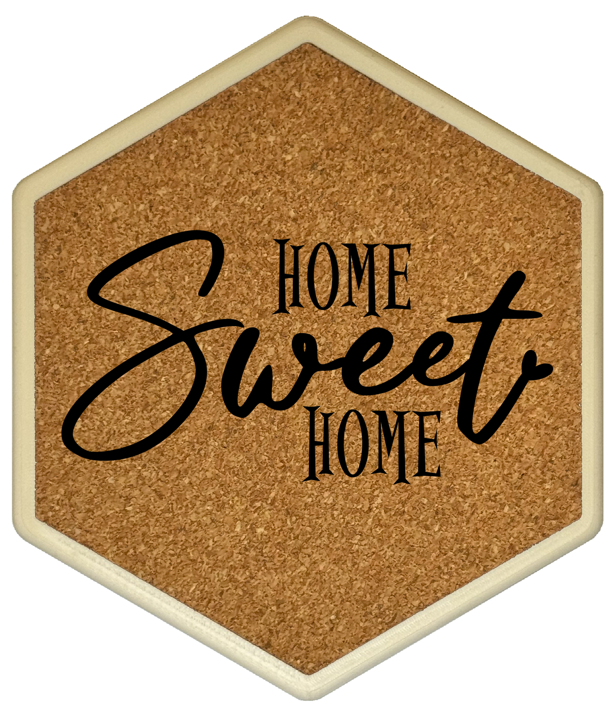 Kork Untersetzer mit Flaschenöffner und schönem Spruch Home Sweet Home