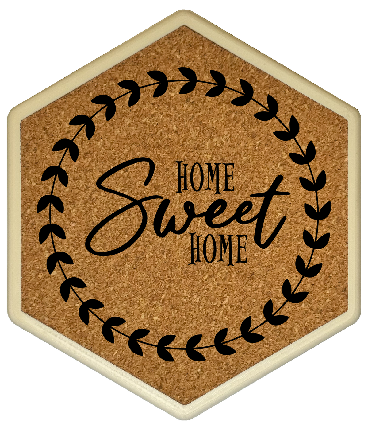 Kork Untersetzer mit Flaschenöffner und Home Sweet Home Motiv