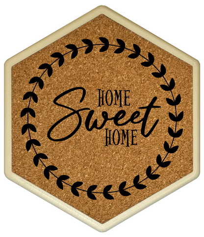 Kork Untersetzer mit Flaschenöffner und Home Sweet Home Motiv
