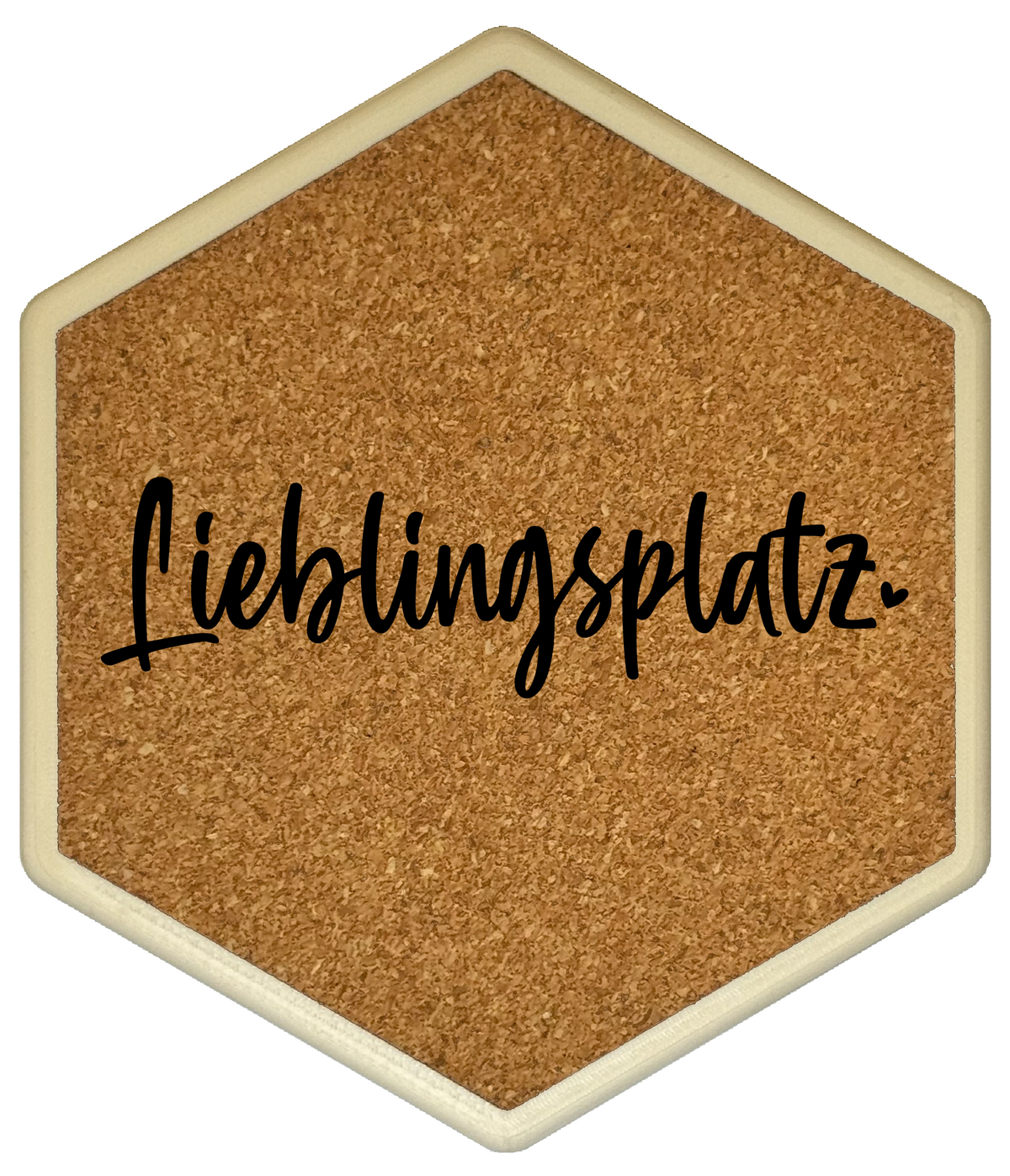 Kork Untersetzer mit Flaschenöffner und Motiv Lieblingsplatz
