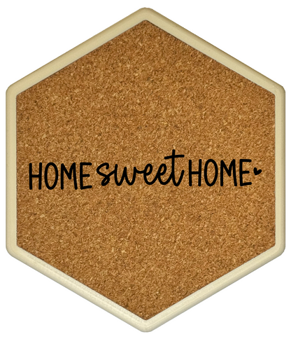 Kork Untersetzer mit Flaschenöffner und Motiv Home Sweet Home