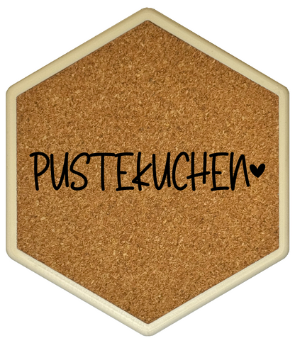 Kork Untersetzer mit Flaschenöffner und Motiv Pustekuchen