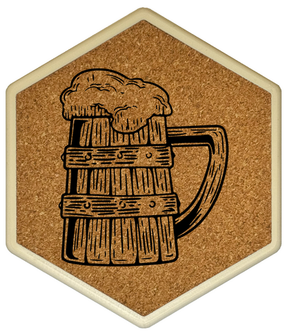Kork Untersetzer mit Flaschenöffner und Motiv Fasskumpel Bierkrug