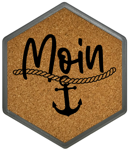 Premium Kork Getränkeuntersetzer mit Flaschenöffner im maritimen Design