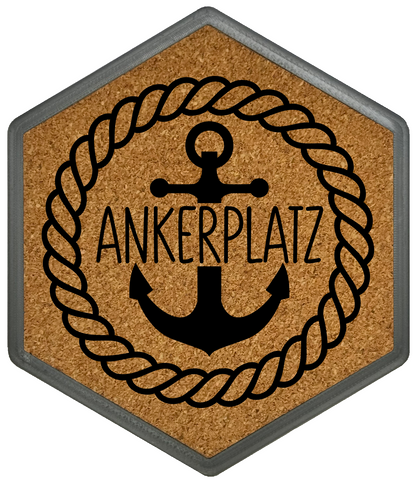 Hochwertiger Kork Getränkeuntersetzer für Bierflaschen und Gläser in maritimen Design