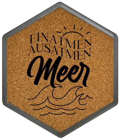 Hochwertiger Kork Getränkeuntersetzer für Bierflaschen und Gläser in maritinem Design