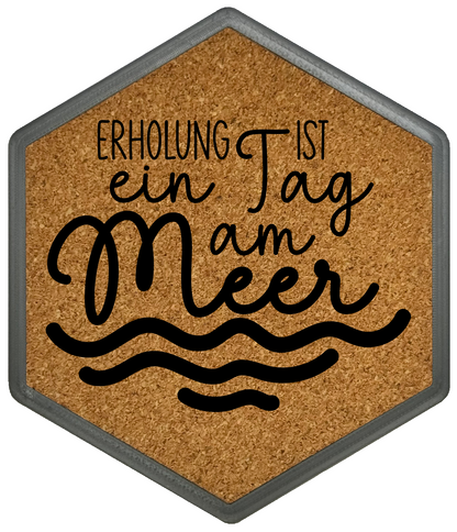 Hochwertiger Kork Getränkeuntersetzer für Bierflaschen und Gläser in maritinem Design
