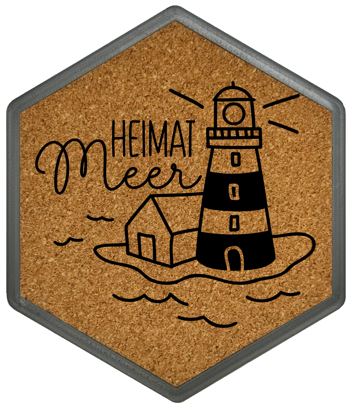 Hochwertiger Kork Getränkeuntersetzer für Bierflaschen und Gläser in maritinem Design