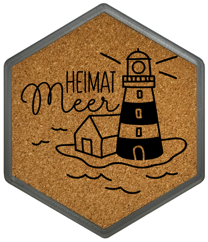 Hochwertiger Kork Getränkeuntersetzer für Bierflaschen und Gläser in maritinem Design