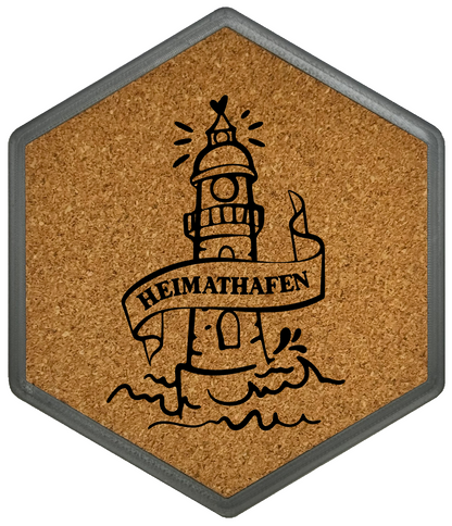 Hochwertiger Kork Getränkeuntersetzer für Bierflaschen und Gläser in maritinem Design