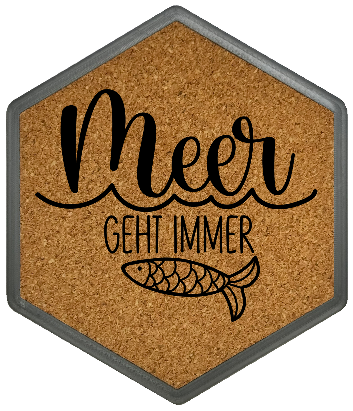 Hochwertiger Kork Getränkeuntersetzer für Bierflaschen und Gläser in maritimen Design mit Gravur