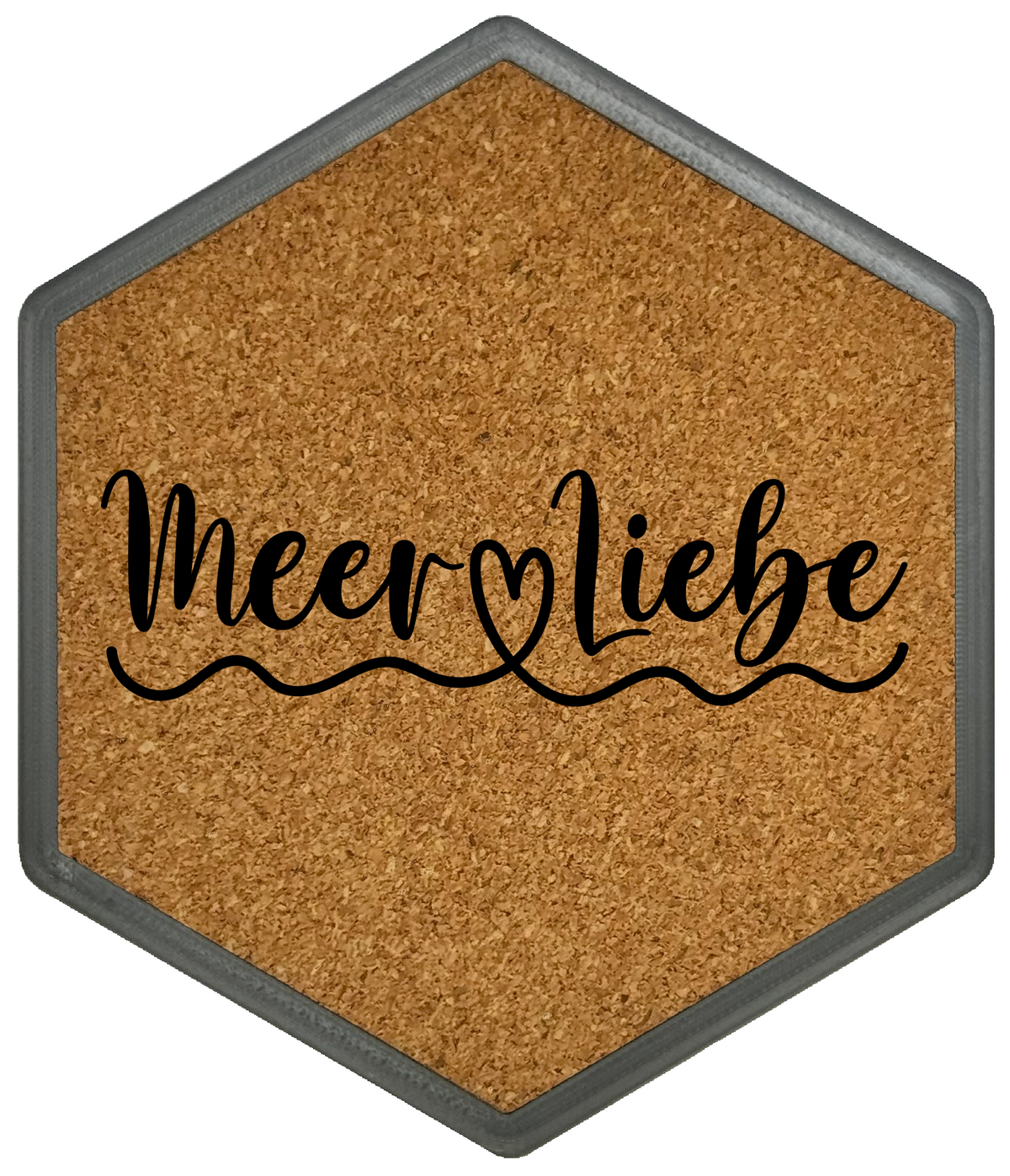 Premium Hexagon Untersetzer mit Flaschenöffner und Korkoberfläche