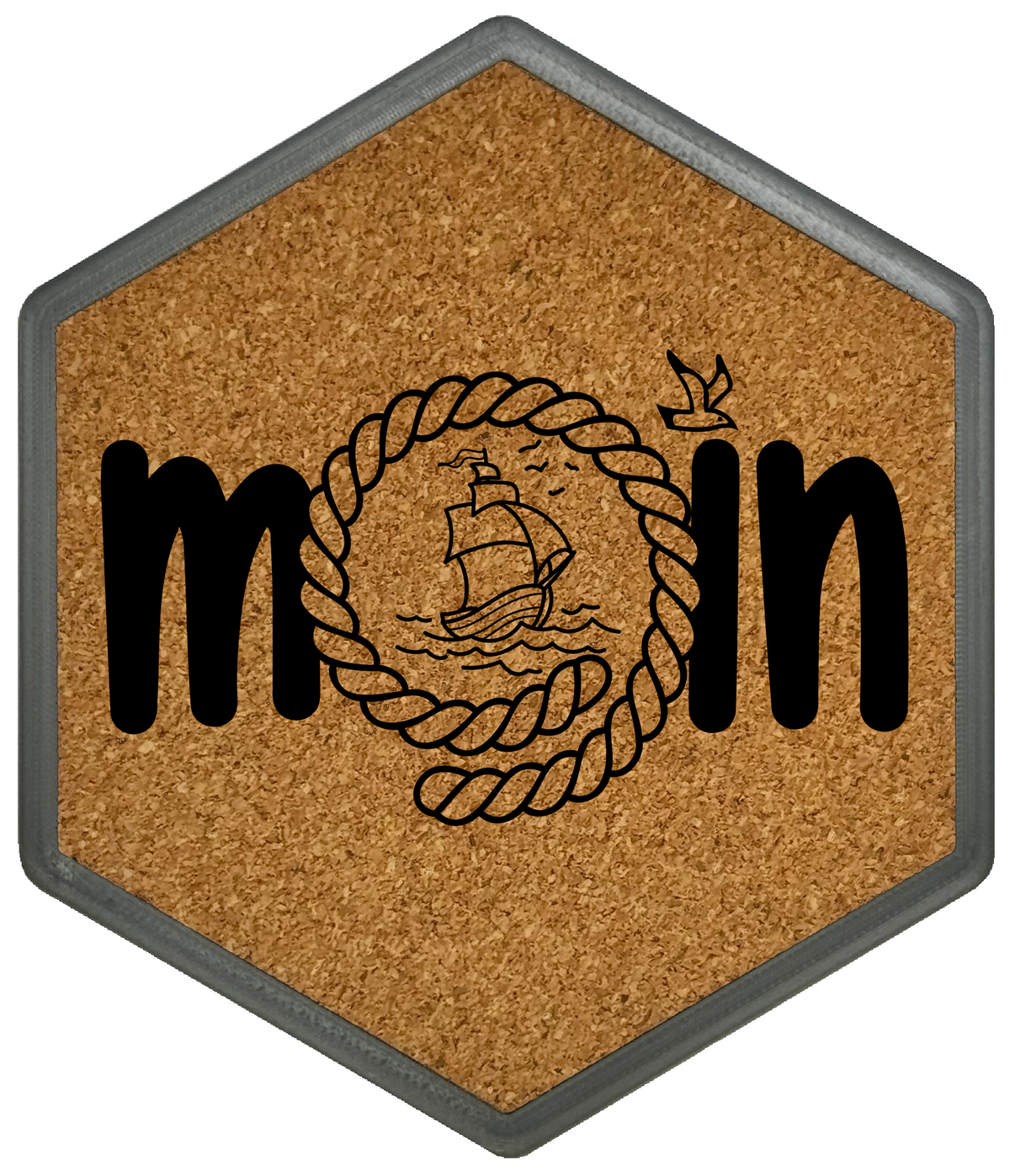 Kork Untersetzer mit Flaschenöffner und Meer Motiv