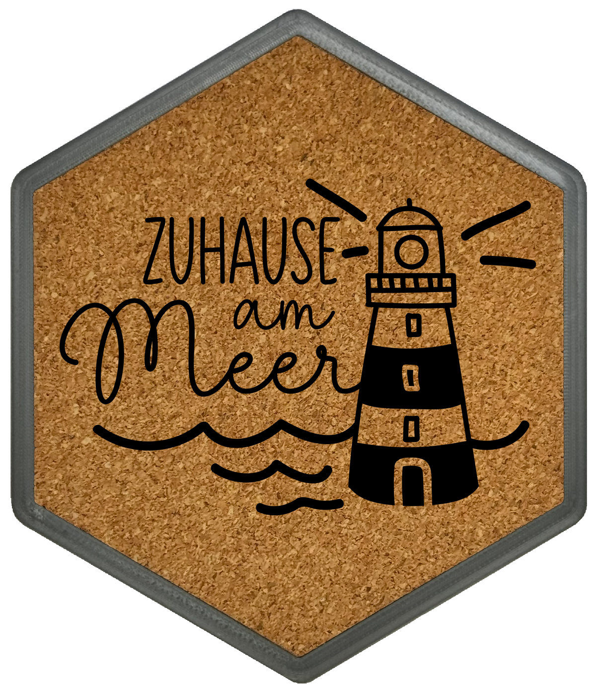 Kork Untersetzer mit Flaschenöffner und Meer Motiv
