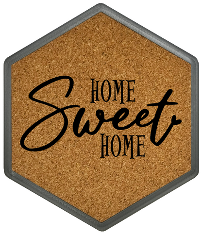 Kork Untersetzer mit Flaschenöffner und schönem Spruch Home Sweet Home