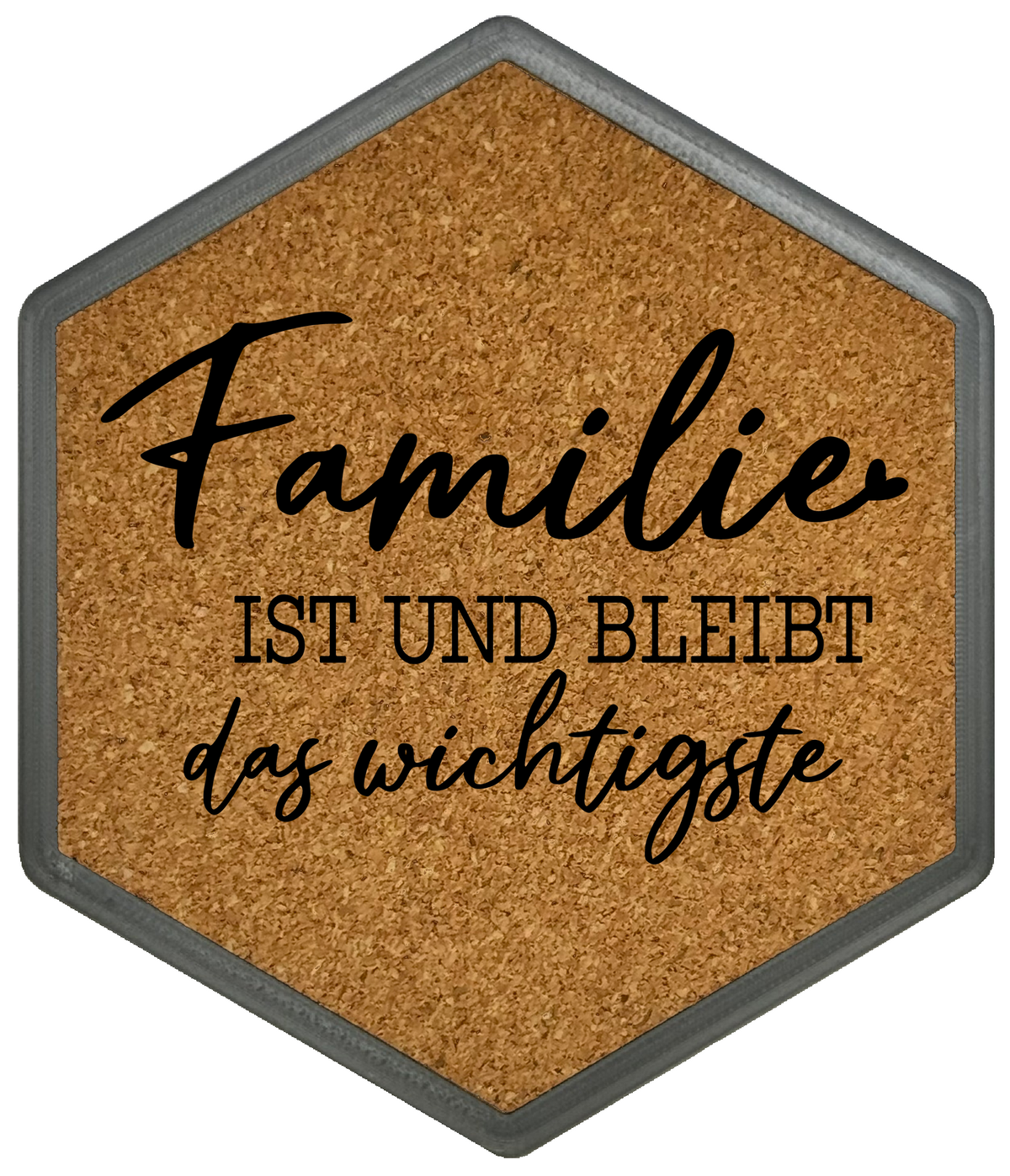 Kork Untersetzer mit Flaschenöffner und Family and Friends Motiv