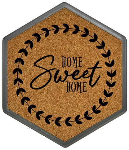 Kork Untersetzer mit Flaschenöffner und Home Sweet Home Motiv