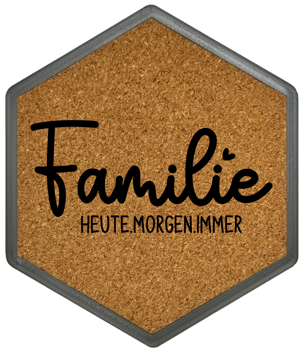 Kork Untersetzer mit Flaschenöffner und Familie heute morgen immer Motiv