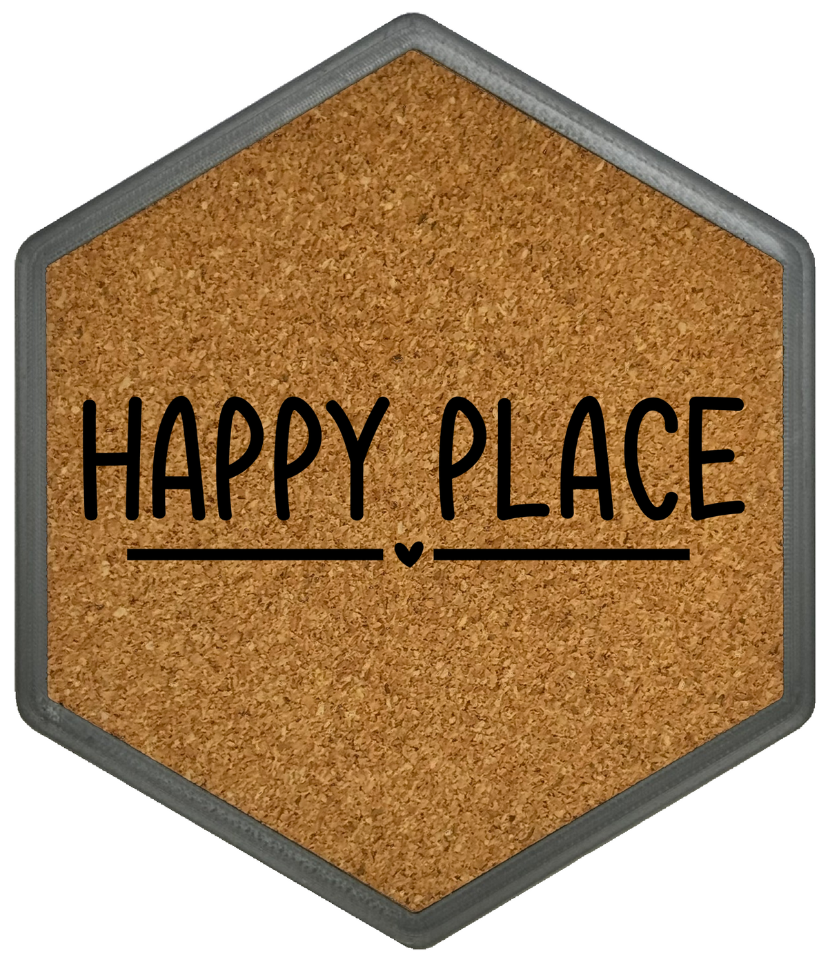 Kork Untersetzer mit Flaschenöffner und Motiv Happy Place