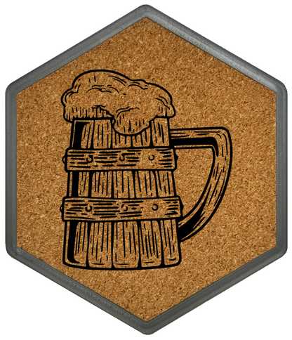 Kork Untersetzer mit Flaschenöffner und Motiv Fasskumpel Bierkrug