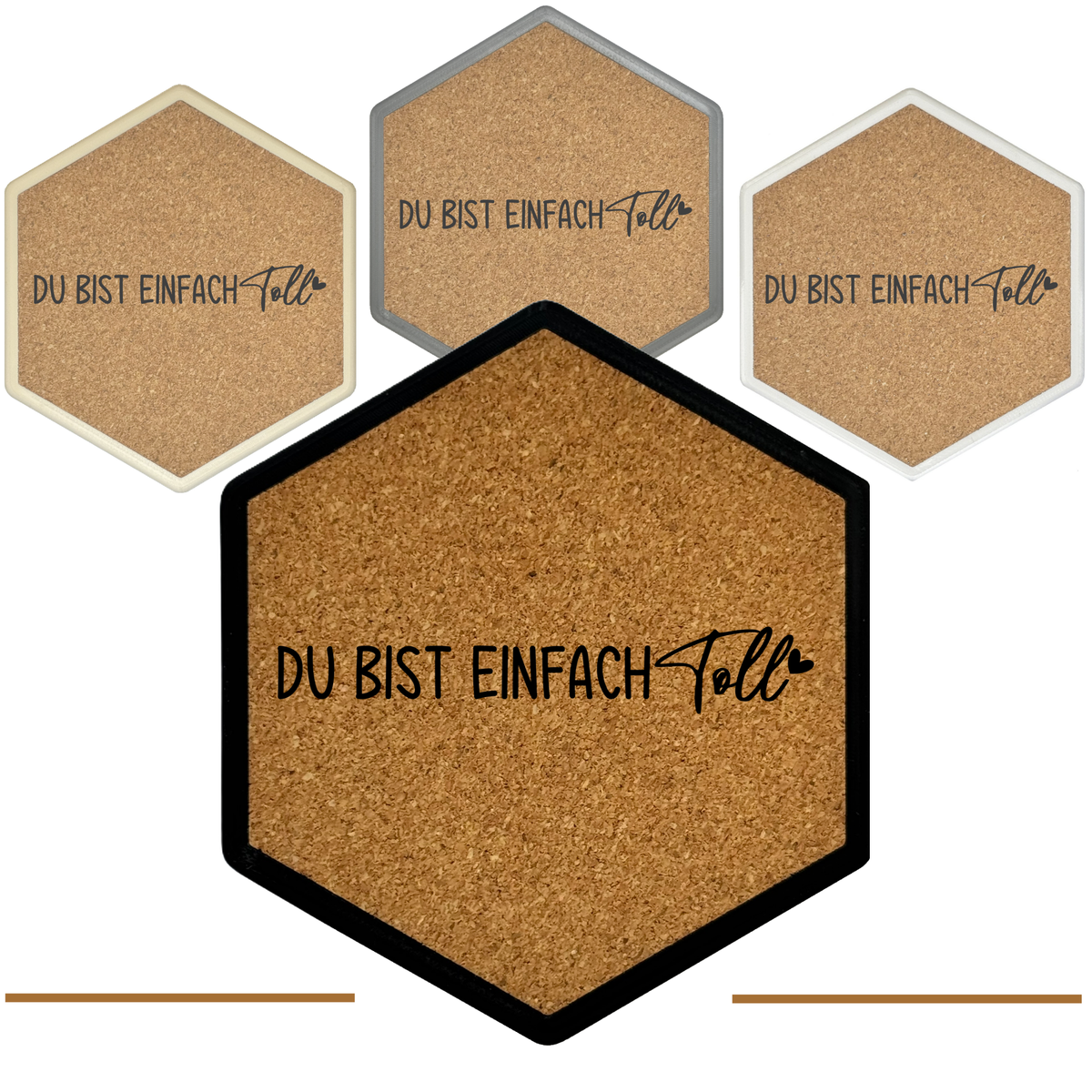 Kork Untersetzer mit Flaschenöffner und Motiv Du bist einfach toll