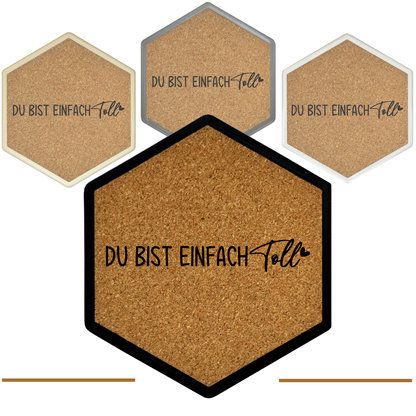 Kork Untersetzer mit Flaschenöffner und Motiv Du bist einfach toll
