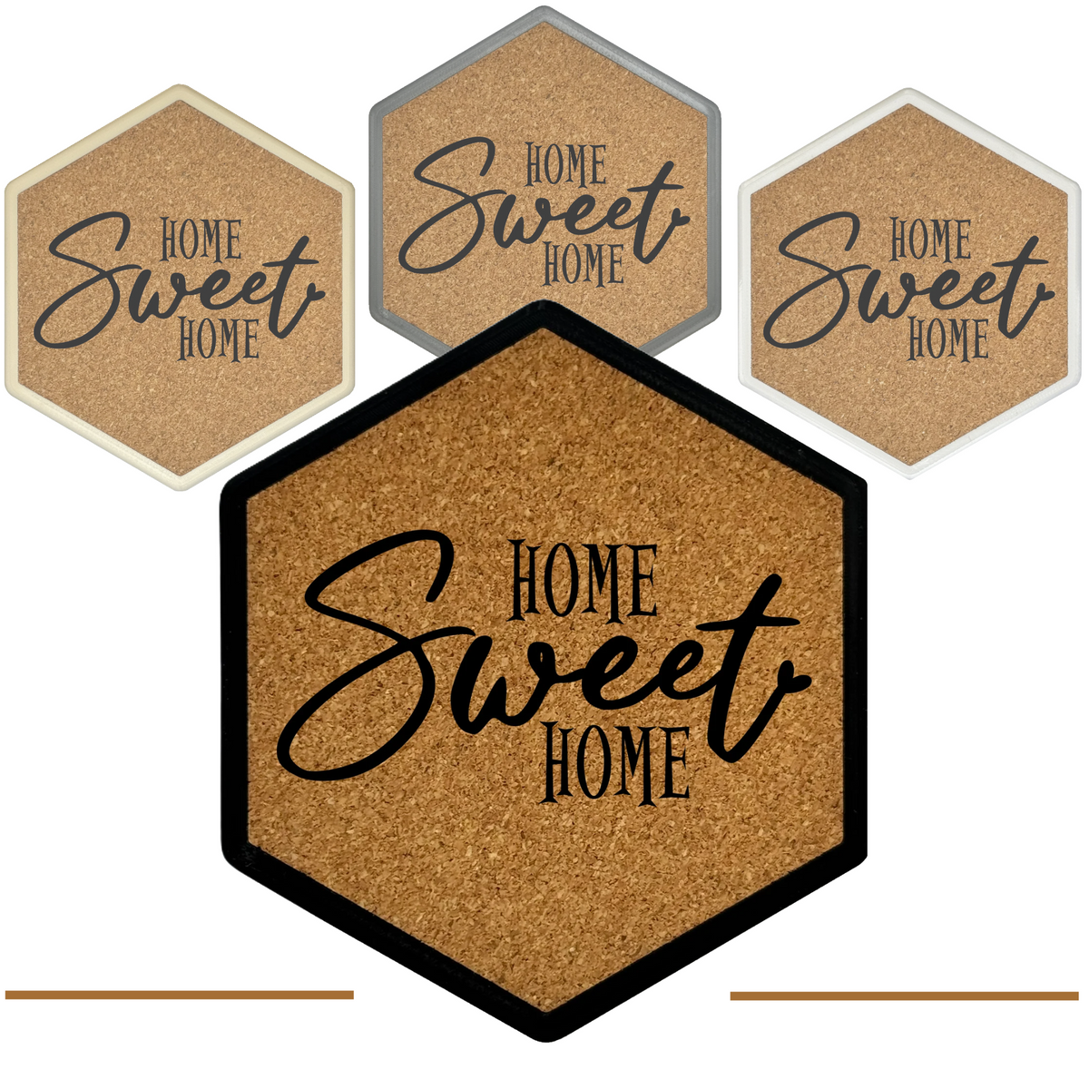Kork Untersetzer mit Flaschenöffner und Home Sweet Home Motiv
