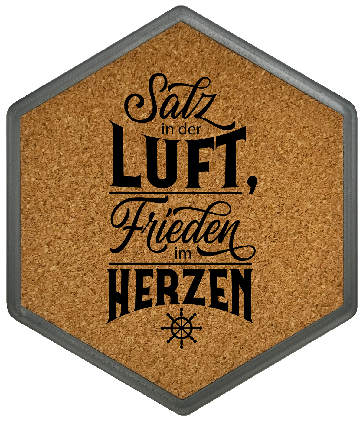 Kork Untersetzer mit Flaschenöffner und Meer Motiv