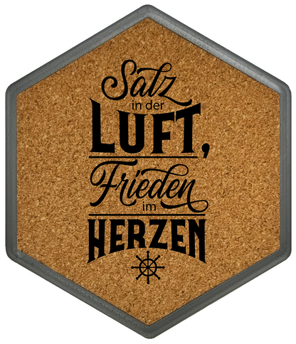 Kork Untersetzer mit Flaschenöffner und Meer Motiv