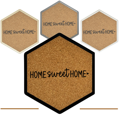 Kork Untersetzer mit Flaschenöffner und Motiv Home Sweet Home