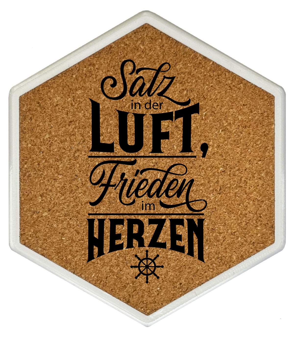 Kork Untersetzer mit Flaschenöffner und Meer Motiv