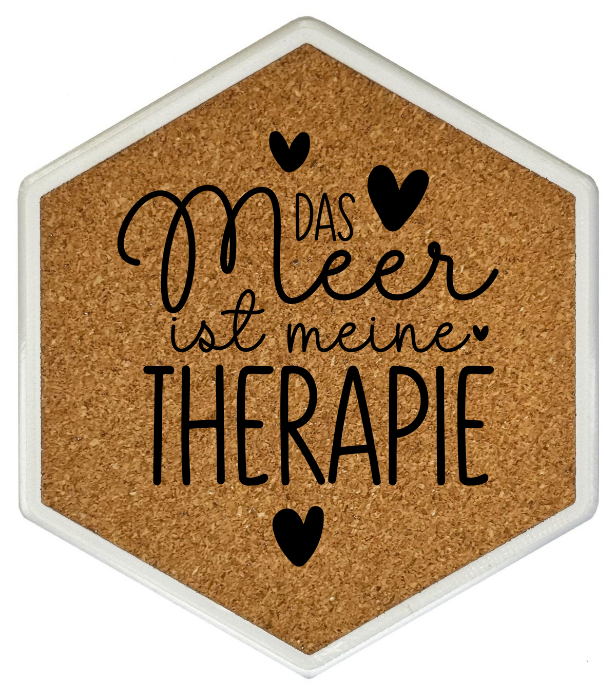 Kork Untersetzer mit Flaschenöffner und Meer Motiv