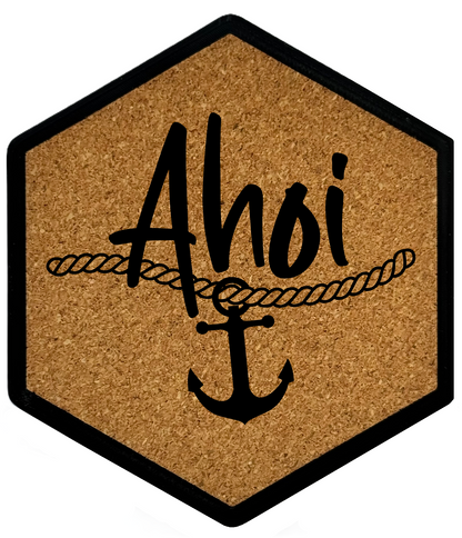Hochwertiger Kork Getränkeuntersetzer für Bierflaschen und Gläser in maritimen Design