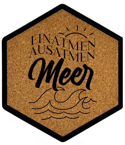 Hochwertiger Kork Getränkeuntersetzer für Bierflaschen und Gläser in maritimen Design