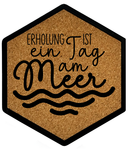 Hochwertiger Kork Getränkeuntersetzer für Bierflaschen und Gläser in maritimen Design