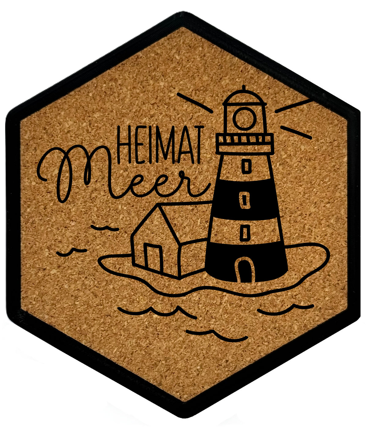 Hochwertiger Kork Getränkeuntersetzer für Bierflaschen und Gläser in maritinem Design